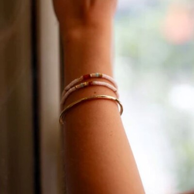 Bracelet Jonc ZAG San en acier doré