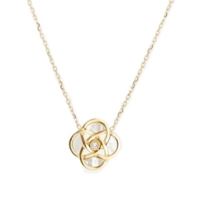 Collier ZAG Acier doré et nacre