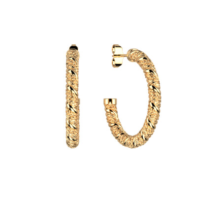 Boucles d'oreilles LES GEORGETTES Icône Créoles Torsade dorées