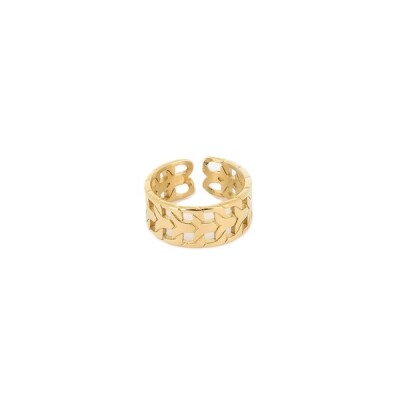 Bague ZAG Heri Acier doré Ajustable