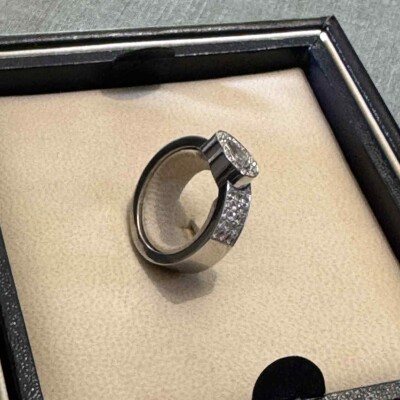 Bague Happy Diamonds Or Blanc 750/1000e