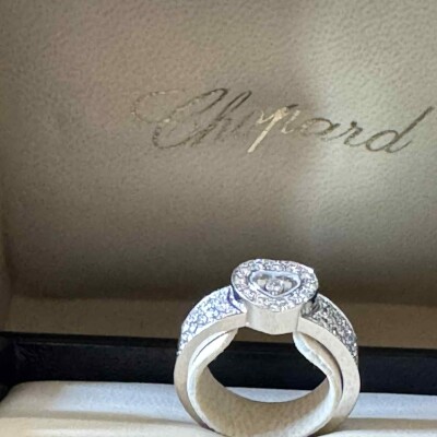 Bague Happy Diamonds Or Blanc 750/1000e