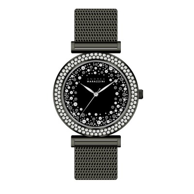 Montre Shine Jet Crystal Cadran Noir Bracelet Noir