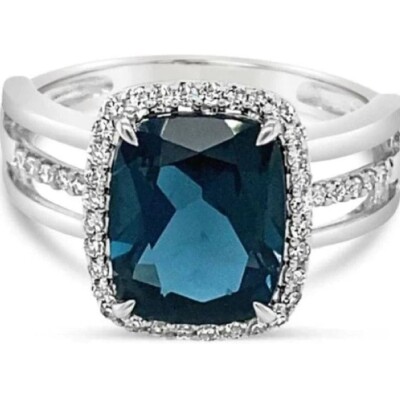 Bague Diamants Topaze Blue London