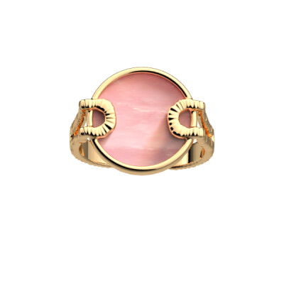 Bague Nomade Doré Nacre Rose