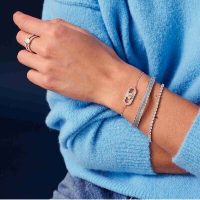 Bracelet FELLINE CONCAVO Argent 925/1000ème Oxydes de Zirconium bleus et blancs