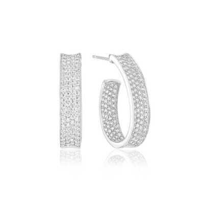 Boucles d'oreilles FELLINE CONCAVO Argent 925/1000ème Oxydes de zirconium blancs