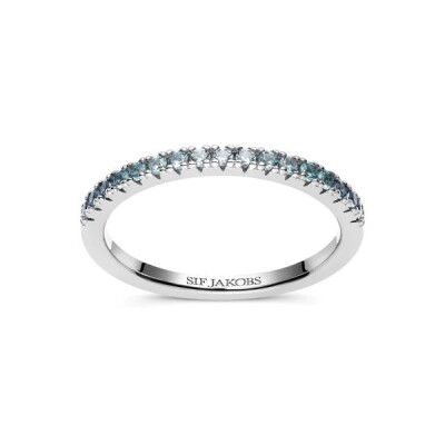 Bague ELLERA Argent 92/1000ème Oxydes de zirconium bleus