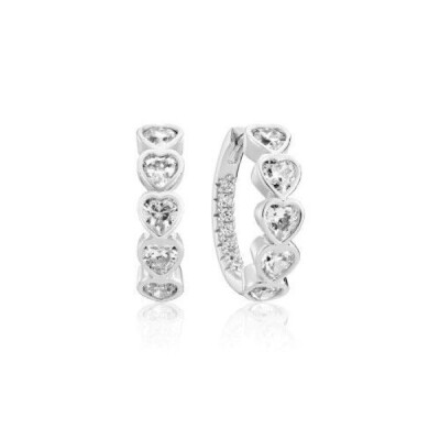 Boucles d'oreilles Créole AMORINO Argent 925/1000ème Oxydes de Zirconium
