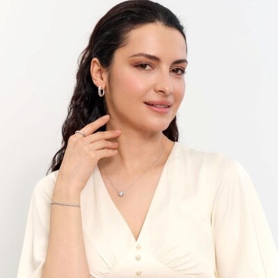 Boucles d'oreilles Créole AMORINO Argent 925/1000ème Oxydes de Zirconium