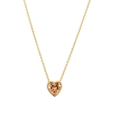 Collier AMORINO Argent 925/1000ème Oxyde de Zirconium Champagne