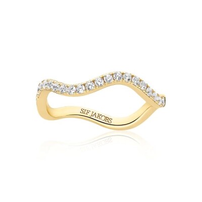 Bague ELLERA WAVES / MEDIO Argent Plaqué or 18K Oxydes de Zirconium
