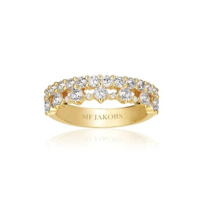 Bague LIVIGNO Argent Plaqué Or 18K Oxydes de zirconium