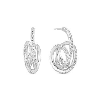 Boucles d'oreilles SPIRALE PICCOLO Argent rhodié et Oxydes de zirconium