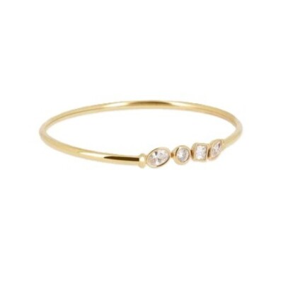 BRACELET Aragona ACIER DORE zirconium