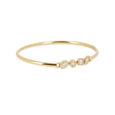 BRACELET Cefalui ACIER DORE zirconium