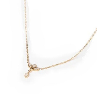 COLLIER Erchie ACIER DORE zirconium 38+2+2cm