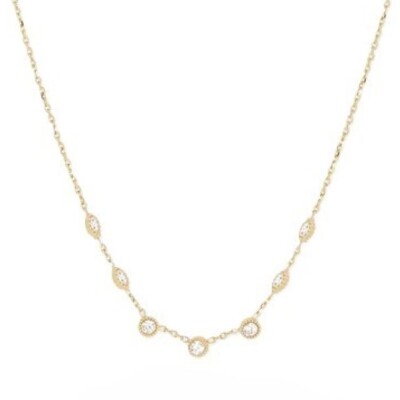 COLLIER Papanice ACIER DORE Zirconium