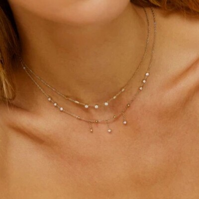 COLLIER Papanice ACIER DORE Zirconium