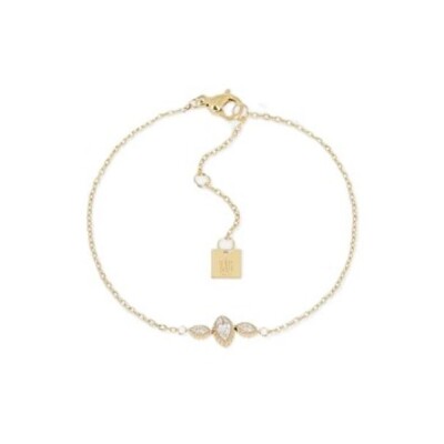 BRACELET Cervaro ACIER DORE zirconium