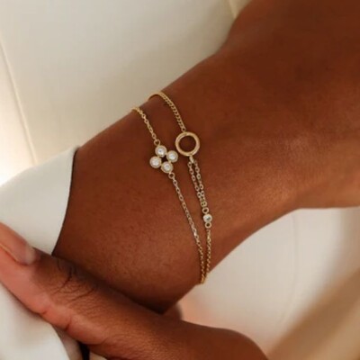 BRACELET Candela ACIER DORE zirconium