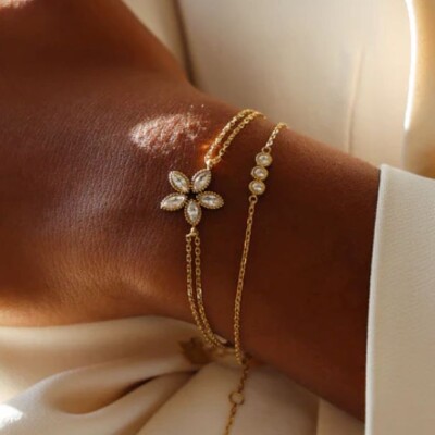 BRACELET Taormine ACIER DORE ZIRCONIUM