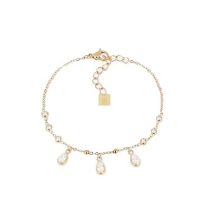 BRACELET Paceco ACIER DORE zirconium