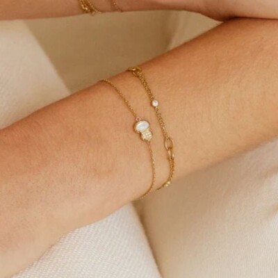 BRACELET Macari ACIER DORE zirconium