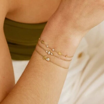 BRACELET Sciara ACIER DORE zirconium