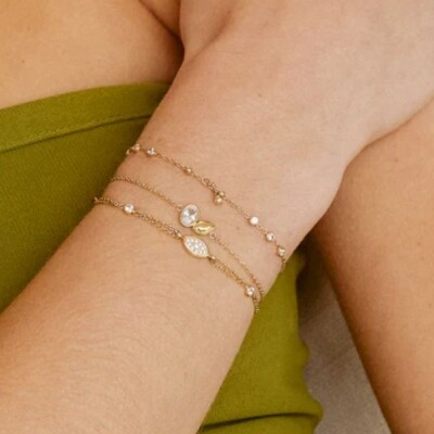 BRACELET Raddusa ACIER DORE zirconium