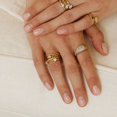 BAGUE Catanzaro ACIER DORE zirconium T56