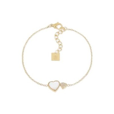 BRACELET Naima ACIER DORE ZIRCONIUM ET NACRE