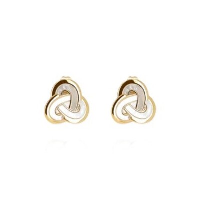 Boucles d'oreilles TOSSILO Acier doré et nacre