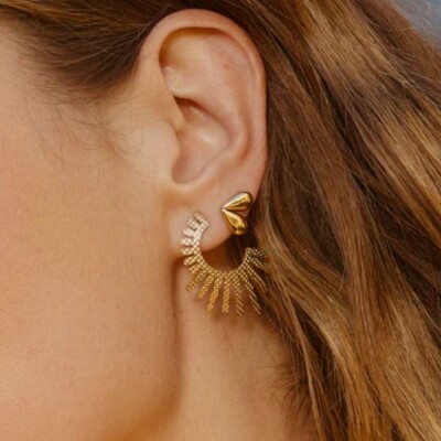 Boucles d'oreilles MESSINE Acier doré