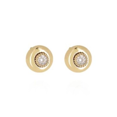 Boucles d'oreilles GALDO Acier doré et zirconium