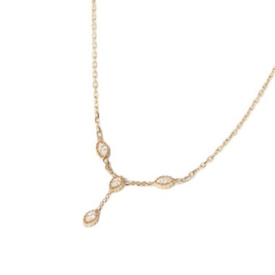 Collier LECCE Acier doré et Zirconiums