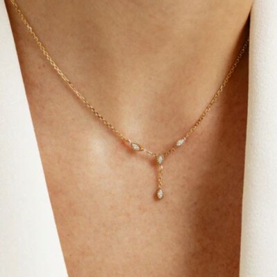 Collier LECCE Acier doré et Zirconiums