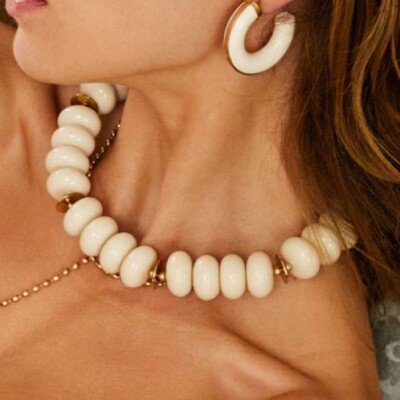 Collier TURIA Acier doré et Acétate