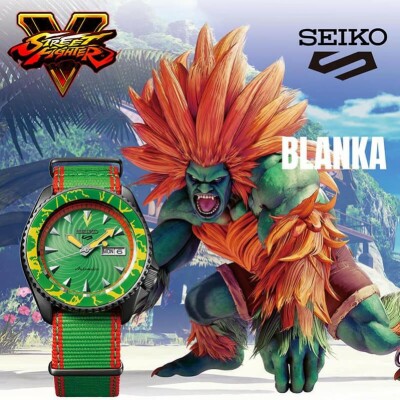 Montre Seiko 5 Sports Street Fighter édition limitée Blanka SRPF23K1