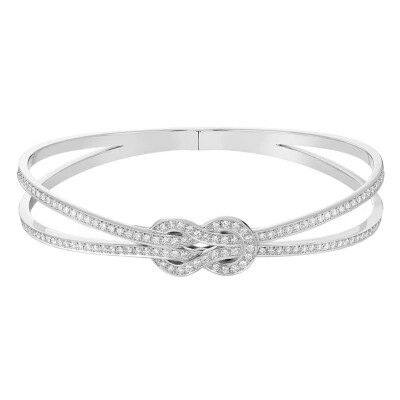 Bracelet Jonc Fred Chance Infinie or blanc diamants 6J0186