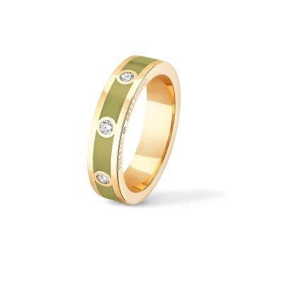 Bague Classique Persan & Bellefond Vert Mousse 3 Diamants CRDISM