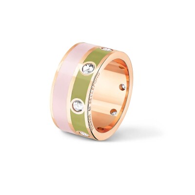 Bague Double Persan & Bellefond vert Mousse Spiaggia Rosa 8 Diamants DRDISMSRTC