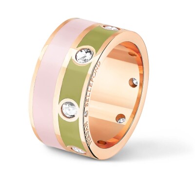 Bague Double Persan & Bellefond vert Mousse Spiaggia Rosa 8 Diamants DRDISMSRTC