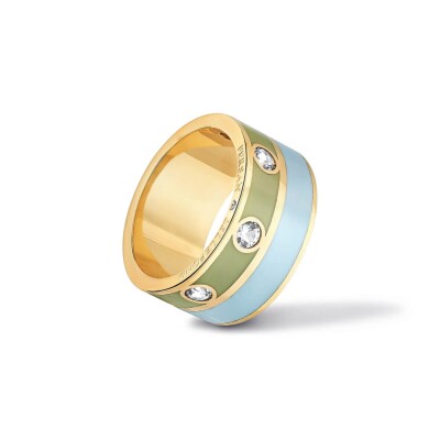 Bague Double Persan & Bellefond Vert Mousse Bleu Jodhpur 3 Aigues-Marines DJAISMSB