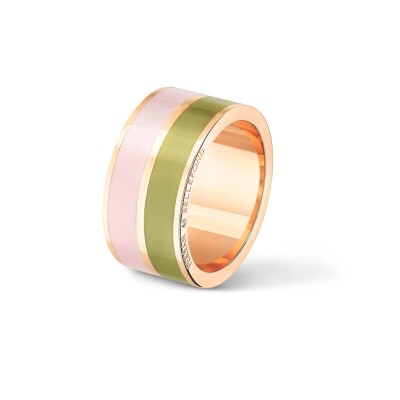 Bague Double Persan & Bellefond Vert Mousse Spiaggia Rosa DRSMSR