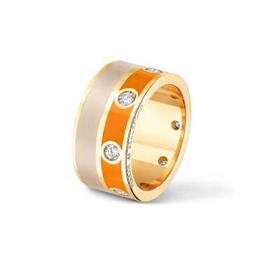 Bague Double Persan & Bellefond Terre Orange Beige Sable 8 Diamants DJDIOOBTC