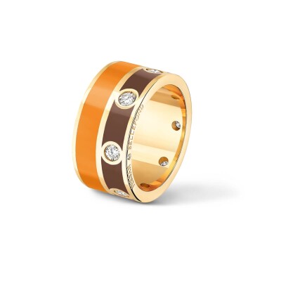 Bague Double Persan & Bellefond Lily Brown Terre Orange 8 Diamants DJDIVBOOTC