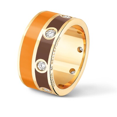 Bague Double Persan & Bellefond Lily Brown Terre Orange 8 Diamants DJDIVBOOTC