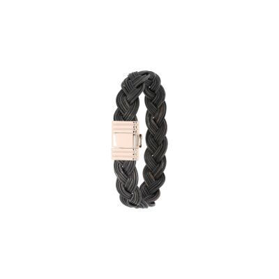 Bracelet Albanu Savane Kalahari en poil d'éléphant tressés et or rose