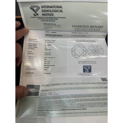 Diamant naturel 1 carat qualité Exceptionnelle + monture offerte